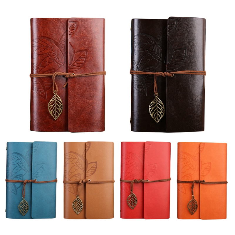 A6 Retro Spiral Notebook Diary Notepad Vintage Faux Leather Note Book Agenda Planner Notebooks Stationery Traveler Journal