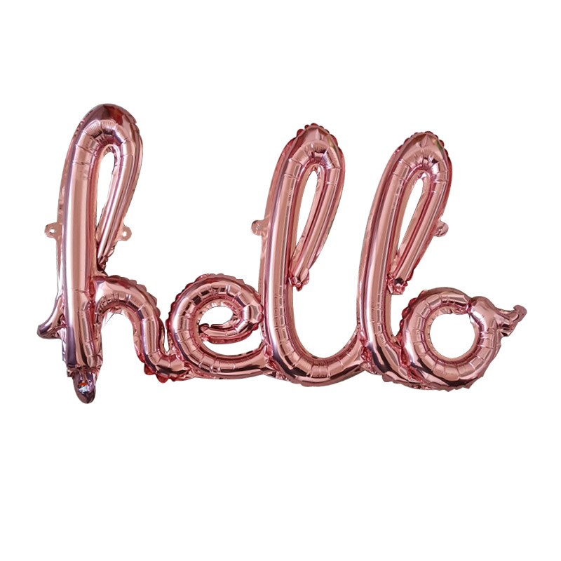 1set Rose Gold linking Hello Letter Foil Balloons Baby Shower 1st First Happy Birthday Party Decoration Balloons Air Globos: Rose GOld