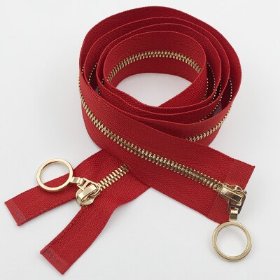 1 stuk dubbele schuifrits  #3 metalen koperen ritsen voor jas jas rok jurk reparatie 80cm 100cm 120cm: 3 / 80cm