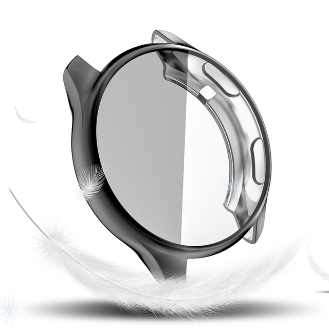 Tpu Zachte Beschermhoes Voor Oneplus Horloge Case Full Screen Protector Shell Bumper Plated Gevallen Voor Een Plus Smart Watch: Black