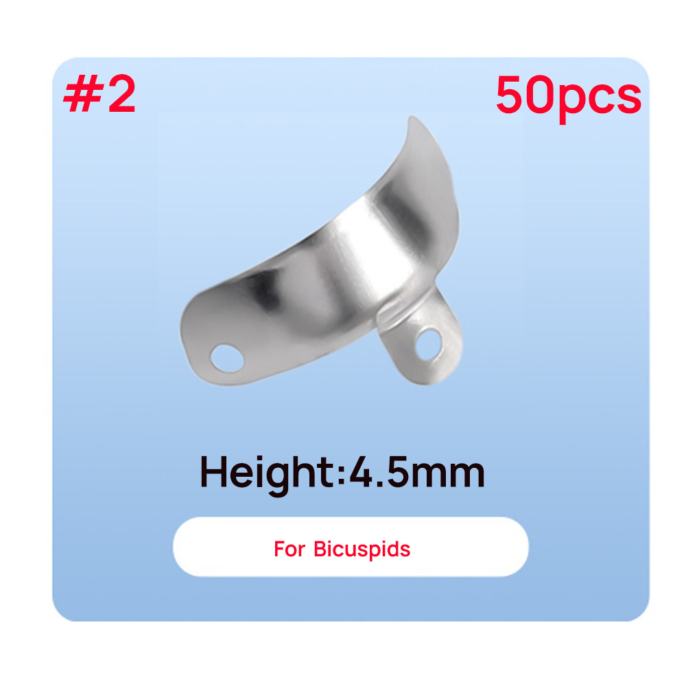 50 Uds bandas de matriz Dental matrices metálicas contorneadas seccionales para reemplazo de dientes Material de odontología: Gris