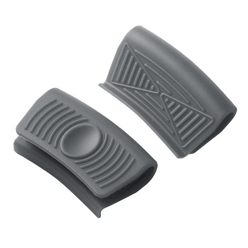 Pan Handvat Mitts Cover Keuken Silicone Panhandle Pot Mitts Cover Isolatie Non Slip Handvat Siliconen Case Anti-Broeien Oren: 1Set Grey