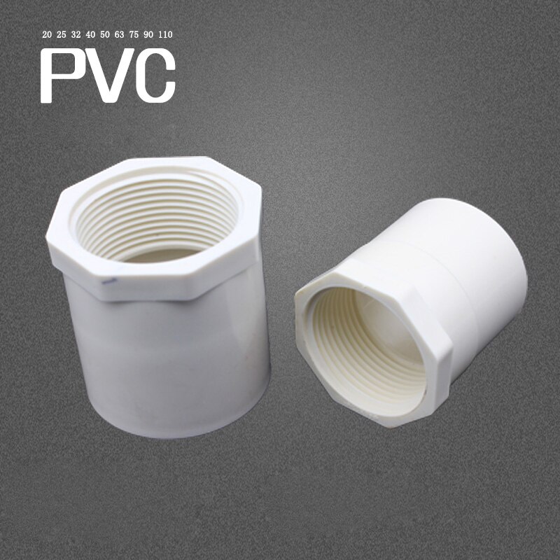 Nuonuowell uttag x invändig gänga lika dia. bsp rak adapter pvc-koppling vattenrörskopplingar slangreparation 2 st-pack: 32mm / Vit