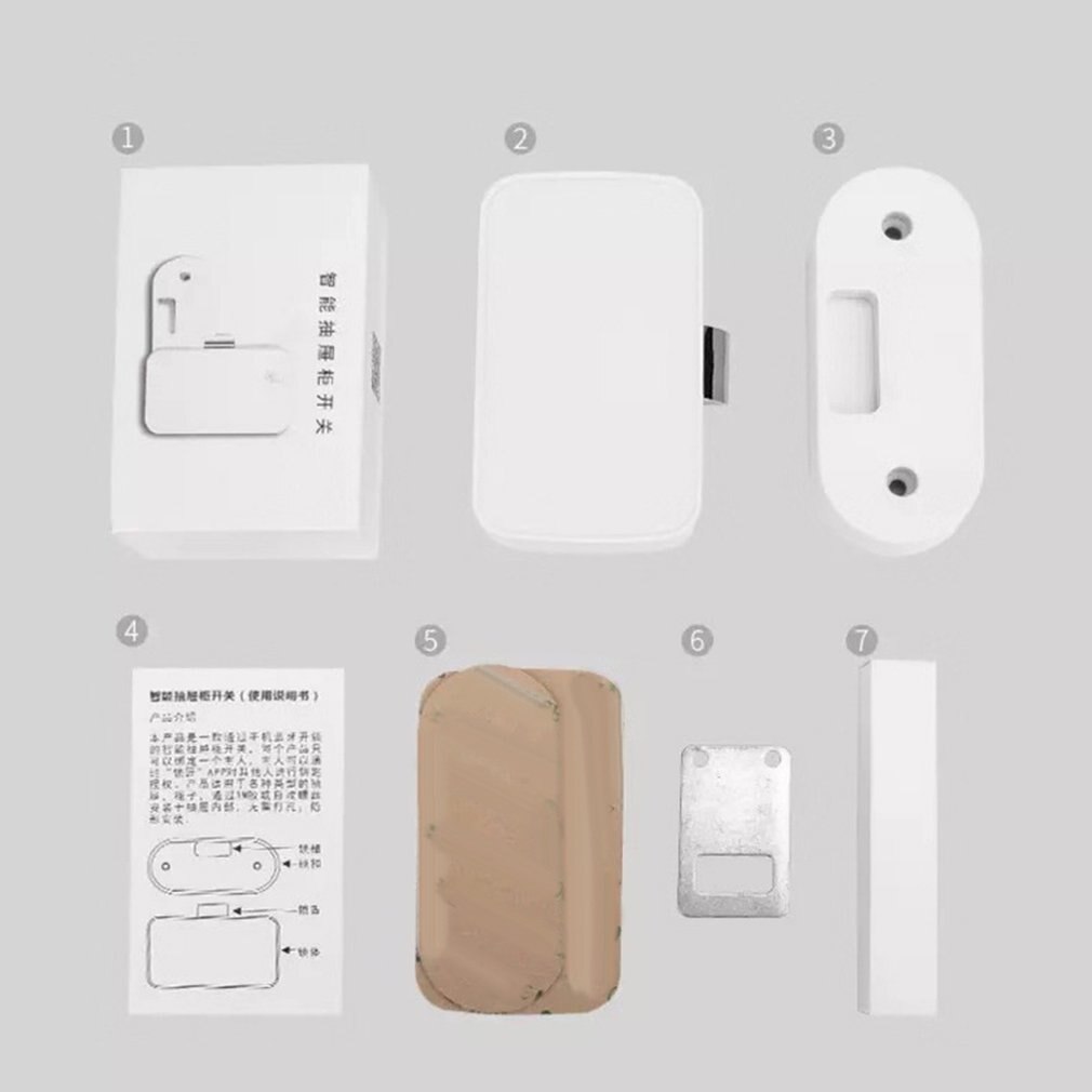 Smart Drawer Cabinet Lock Keyless Bluetooth APP Unlock Anti-Theft Home Safety File Security Drawer switch