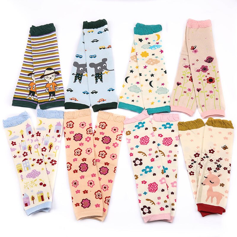 Bebê crianças perna aquecedores meninas do menino legging meias arco-íris infantil criança plissado braço aquecedores legwarmers