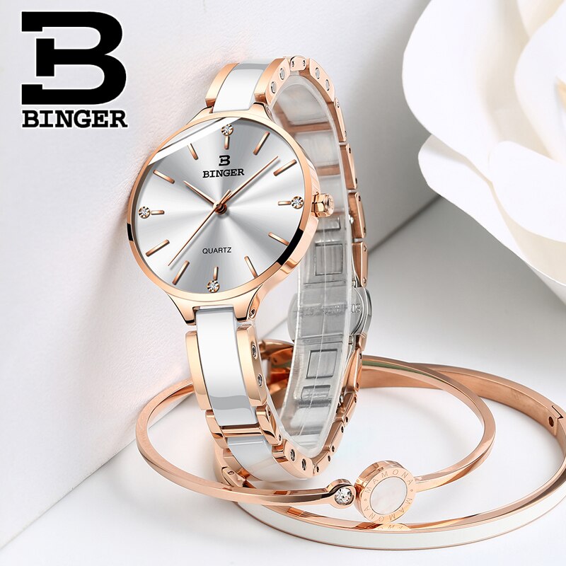 Zwitserland binger luxe dameshorloge merk kristal armband horloges dames dames polshorloges relogio feminino