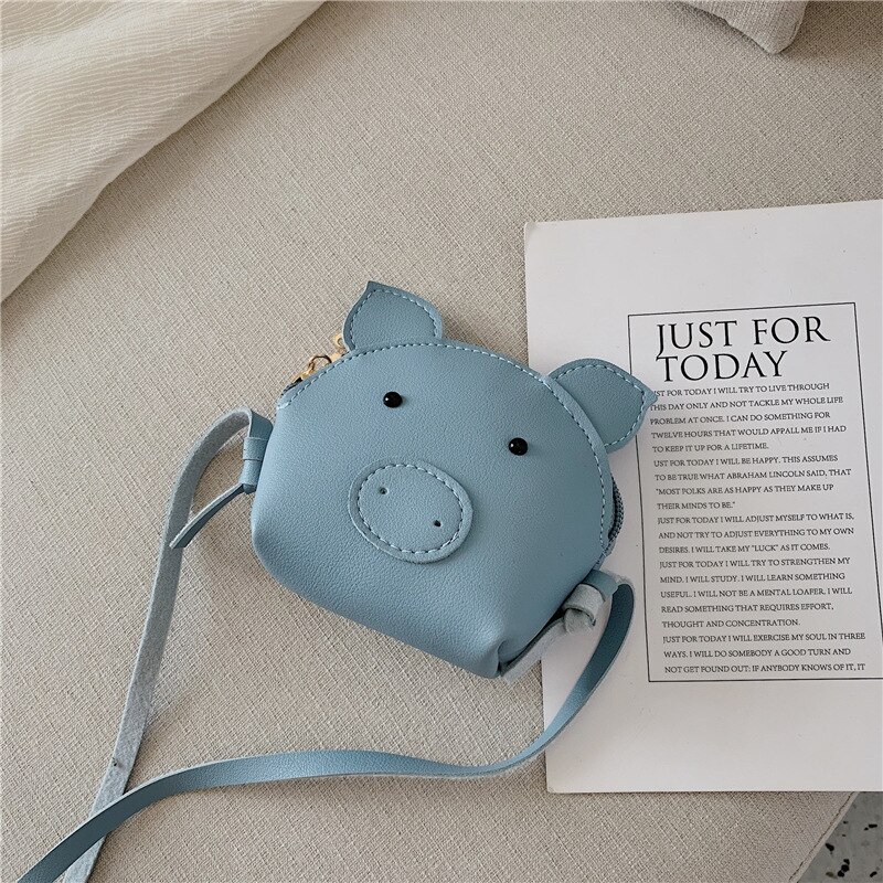 Monedero de oveja renagada para niñas, monedero para niños, bolso cambiador pequeño de piel sintética con dibujos animados para niños, bandolera tipo mensajero de princesa: Blue