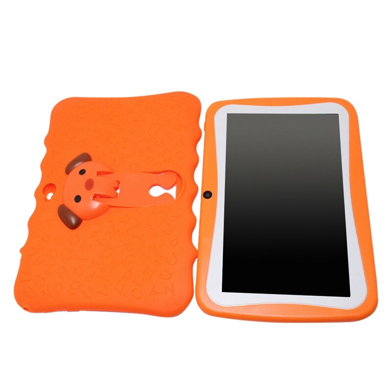 7 inch android kindertablet met dubbele camera, wifi, educatief spel voor jongens en meisjes (britse stekker): Oranje
