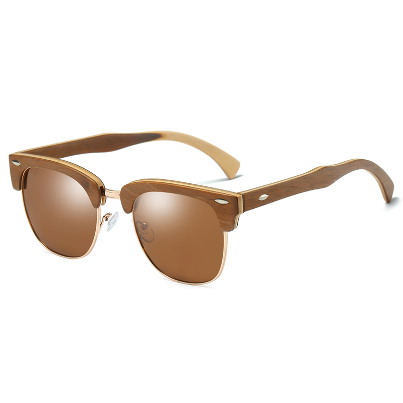 GM Sonnenbrille aus natürlichem Bambus und Holz, VIP-Handbuch, polarisierte Brille, Luxusmarke, , abbaubare Brille, Geschenkbox: Beige