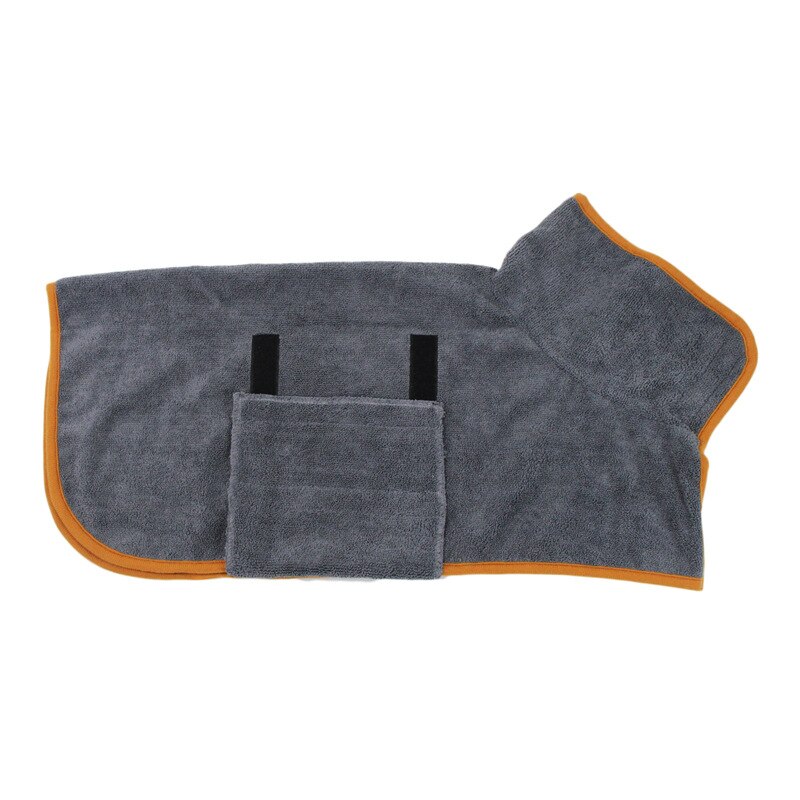 Haustier Hund Bademantel Schlecht Handtuch Klett Einstellbare 365 Mikrofaser Super Saugfähigen Schnell Trocknende Weichen Labrador Mantel für Welpen Hunde XS-XL: grau / L