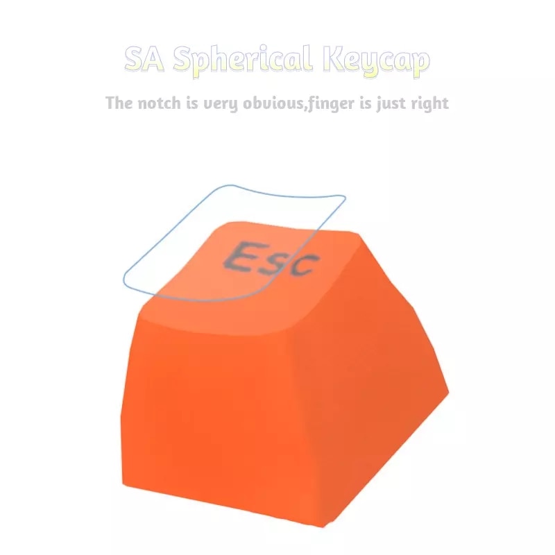 108pcs SA Spherical ABS Keycap For Mechanical Gaming Keyboard Double Color Injection Blg Font For Blue/Red/Brown/Black Switch