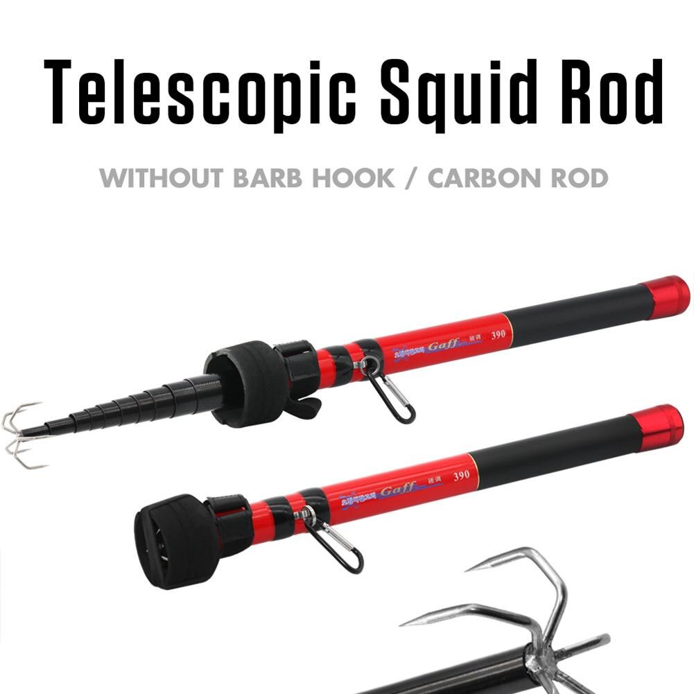 Portable Telescopic Fishing Rod With Hook 3.9M Carbon Fiber Squid Rod Fishing Accessories Travel Sea Boat Rock Fishing Rod