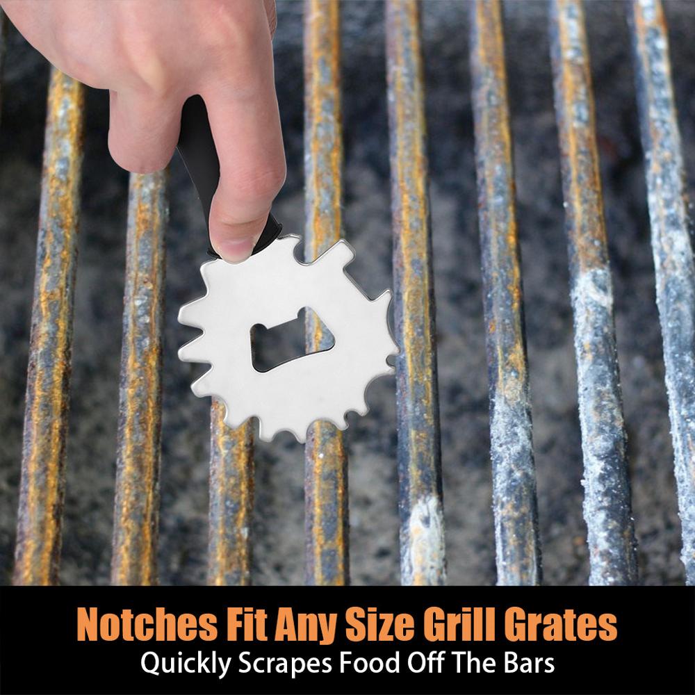Grill grillbørste og skraber rustfrit stål ekstra stærk grillrenser rengøringsbørsteværktøj weber gas tilbehør