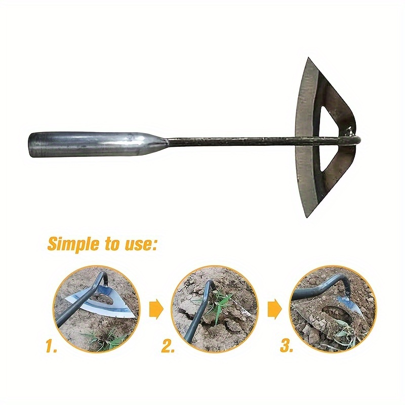 Premium All-Steel Hardened Hollow Hoe - Handheld Weeding Rake Durable and Rust-Resistant, Ideal for Vegetable Gardens