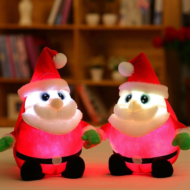 25Cm/10in Speelgoed Figuur Pluche Kerstman Pop Battery Powered Glow Nachts Kerstvakantie Home Decors Partij favor Мишки