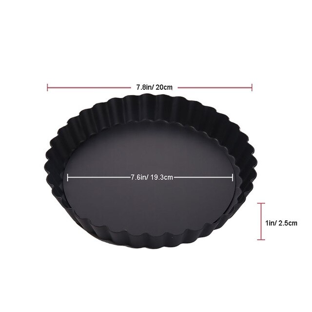 1PCS Removable Bottom Non-Stick Tart Quiche Pan Aluminum Round Cake Tins Flan Pan Oven Baking Cooking Evenly: 8inch