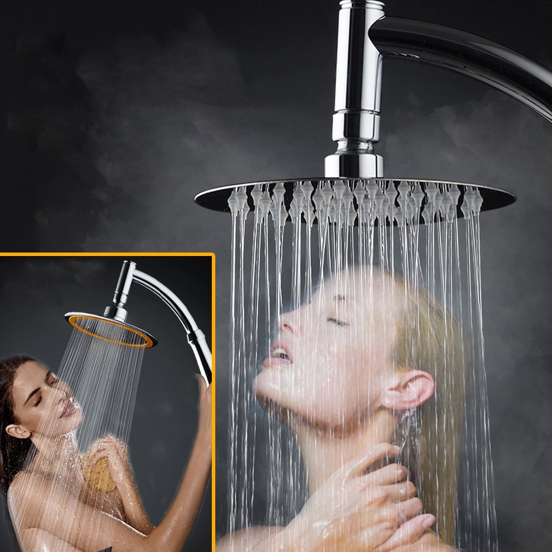 Cabezal de ducha de alta presión para baño, boquilla grande de 6 pulgadas, ducha de pulverización superior de acero inoxidable, ducha de mano para Baño