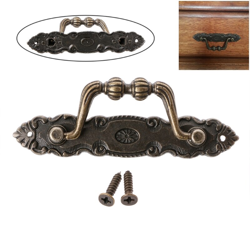 Antik skab skuffehåndtag bronze dørhåndtag bryst kommode vintage træk knop
