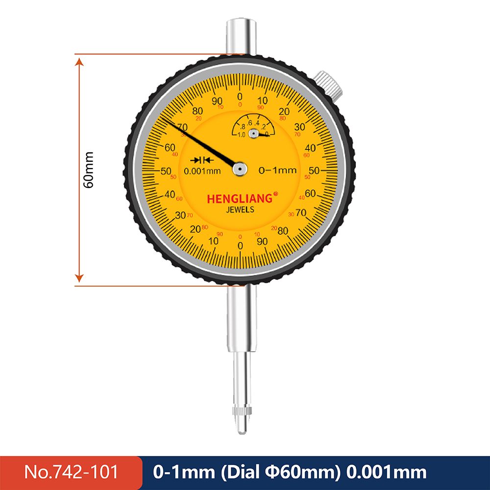 Boutique Mechanical Dial Indicator Stainless Steel Length Measuring Tool Specification 0-3mm 0-5mm 0-10mm 0-20mm 0-30mm 0-50mm: Gold