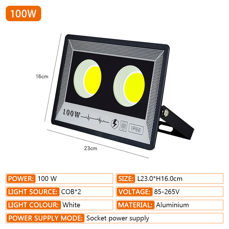 Reflector LED 50W 100W 200W 300W 400W 500W 220V foco IP65 lámpara impermeable Led luz de inundación al aire libre lámpara de calle de jardín: changeable
