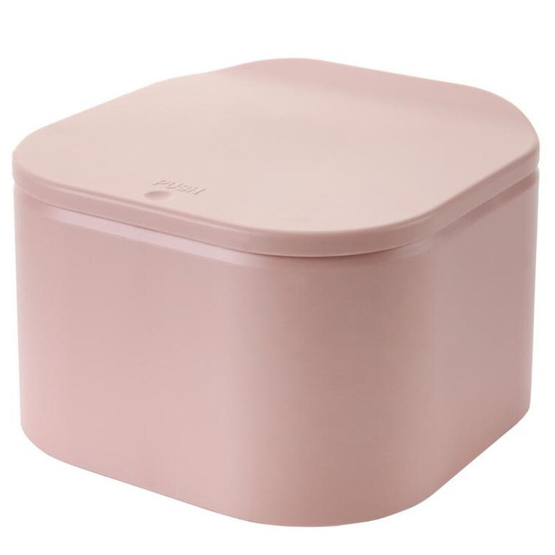Mini cubos de basura multifunción con tapa a presión para escritorio, Cubo de almacenamiento de basura para cocina y oficina, 1 unidad: pink