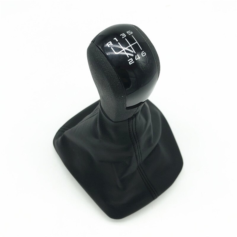 Gear Shift Knob - 5/6 Speed - Leather Boot - Replacement for Skoda Octavia A5 MK2 2004-2007