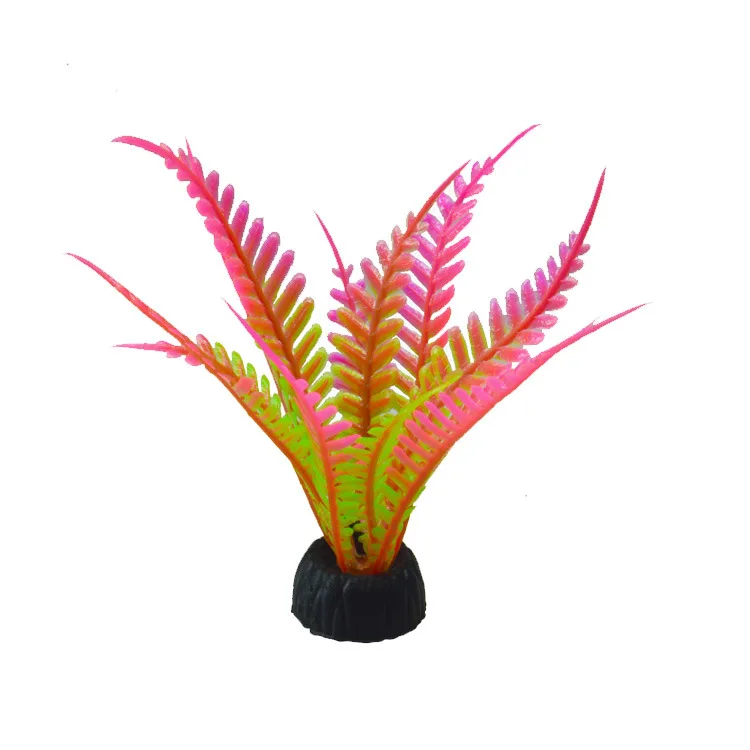 Aquário artificial decorativo pvc plantas aquáticas simulação água ervas daninhas ornamento tanque de peixes grama decoração acessórios: MARROM