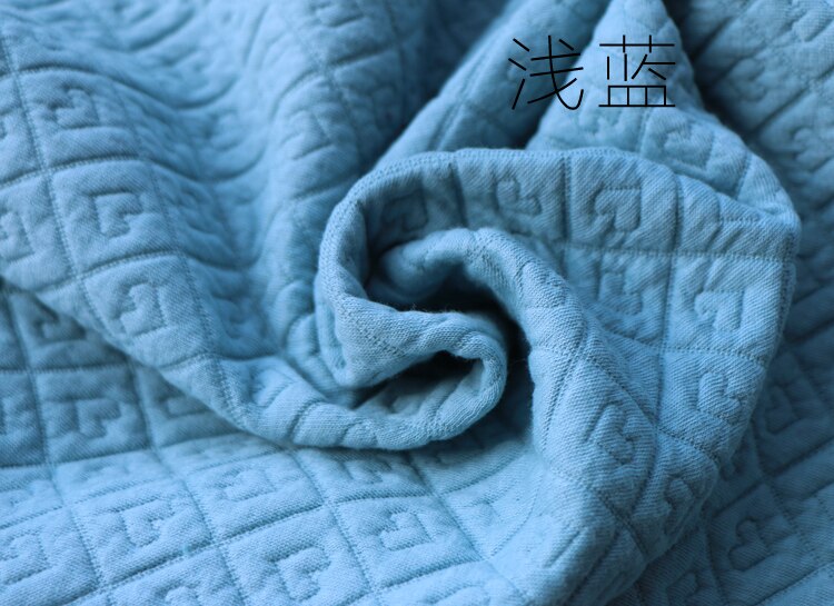 Three layers of warmth Cotton Knitted Laminated Fabric non-fluorescent for thicker jackets: Light blue