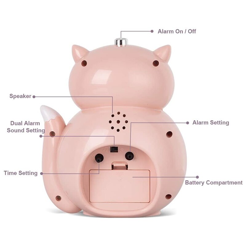 Alarm Clock for Kids, Loud Music Alarm Clock with Backlight and Snooze Function, Easy Setting Silent Battery Operated