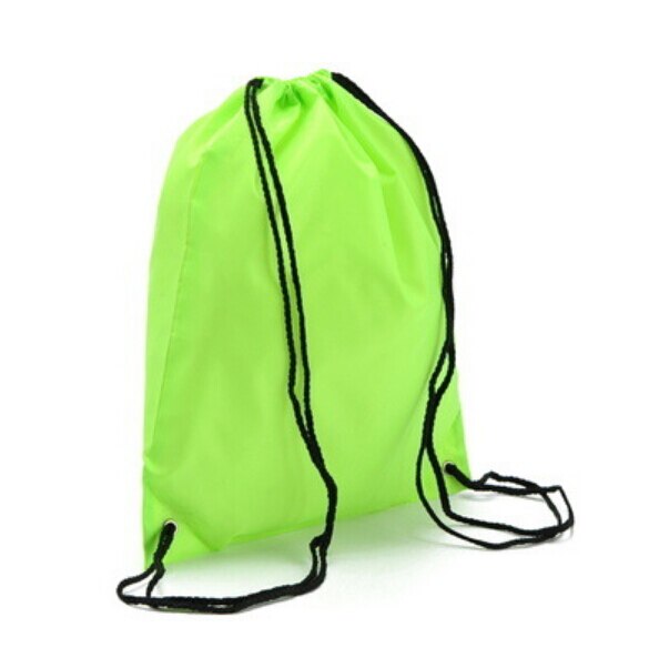 Effen Kleur String Koord Back Pack Cinch Sack Gym Tote Bag Scholen Sport Schoen Tassen 7 Kleur: green