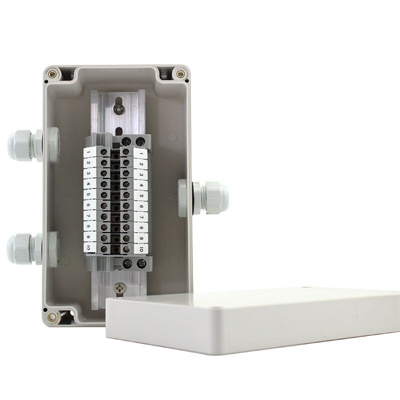 Waterproof Electrical Cable Junction Box Project Enlcosure Case 158*90*60mm with UK2.5B Din Rail Terminal Blocks M16 Cable gland