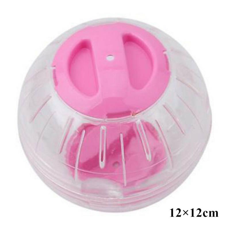 Bola transparente transpirable de 12cm con soporte para hámster, producto para mascotas, bola pequeña para correr, 2 colores, de plástico, apta para suministros para mascotas pequeñas: 04