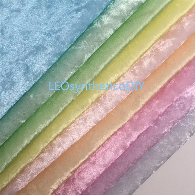 Leosyntheticodiy pastelfarver knust fløjl blødt stof til sløjfer gør 21 x 29cm 6 s 16