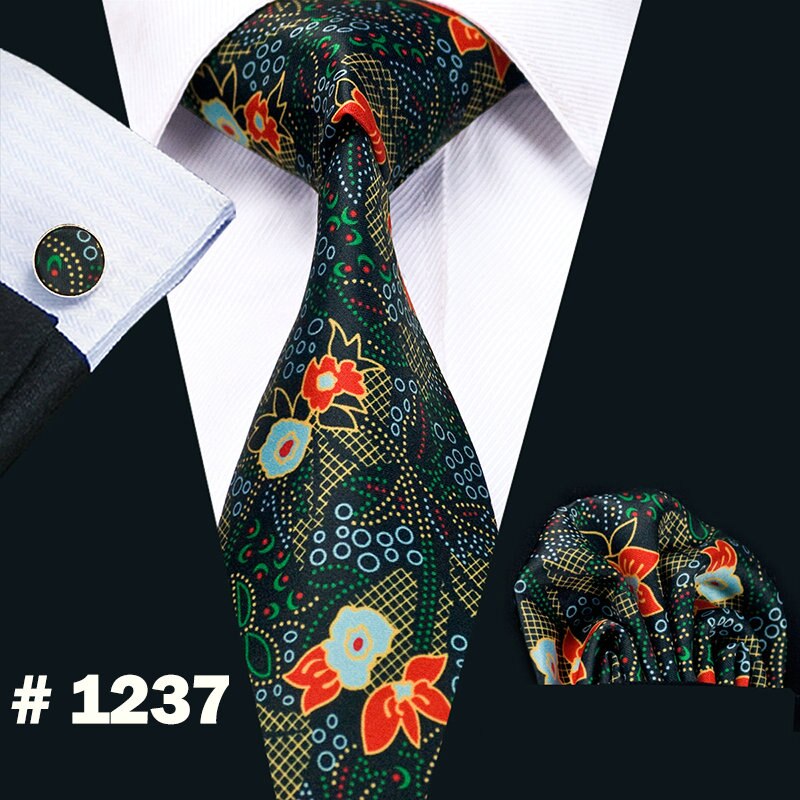 40 Stijlen Mannen Stropdas 100% Zijden Dassen Jacquard Geweven Gravata Barry.Wang Stropdas Zakdoek Manchetknopen Sets Voor Wedding Party Business: LS-1237