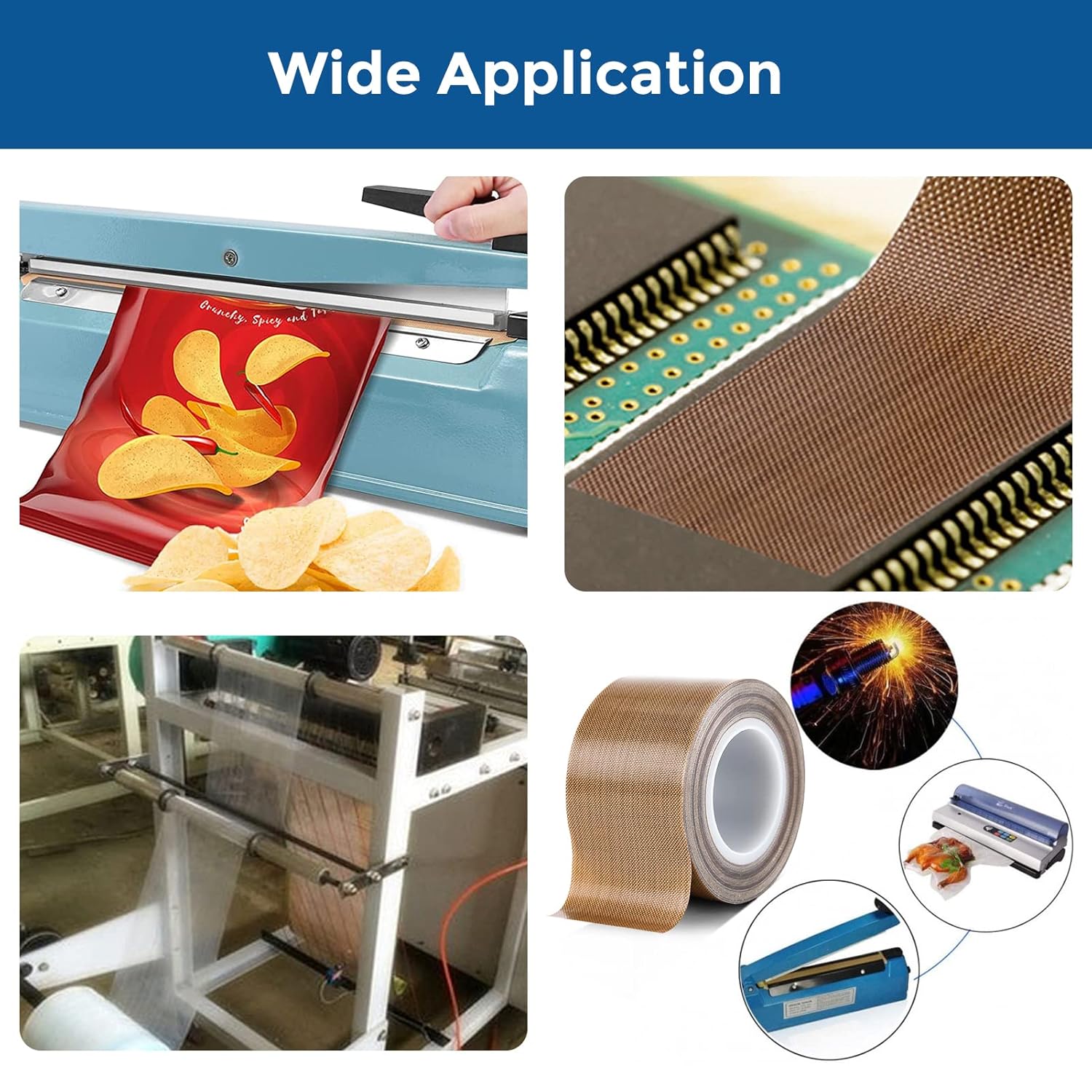 PTFE Tape Adhesive Cloth Insulated High Temperature Resistant Sealing PTFE Tapes Width 5~50mm Thickness 0.18mm 0.13mm
