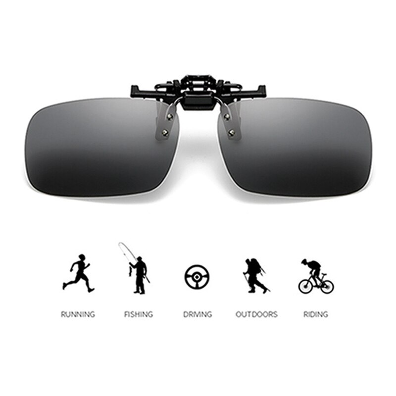 13CM Polarized Sunglasses Clip Driving Night Vision Lens Sun Glasses Male Anti-UVA UVB For Men Women Driver Goggles