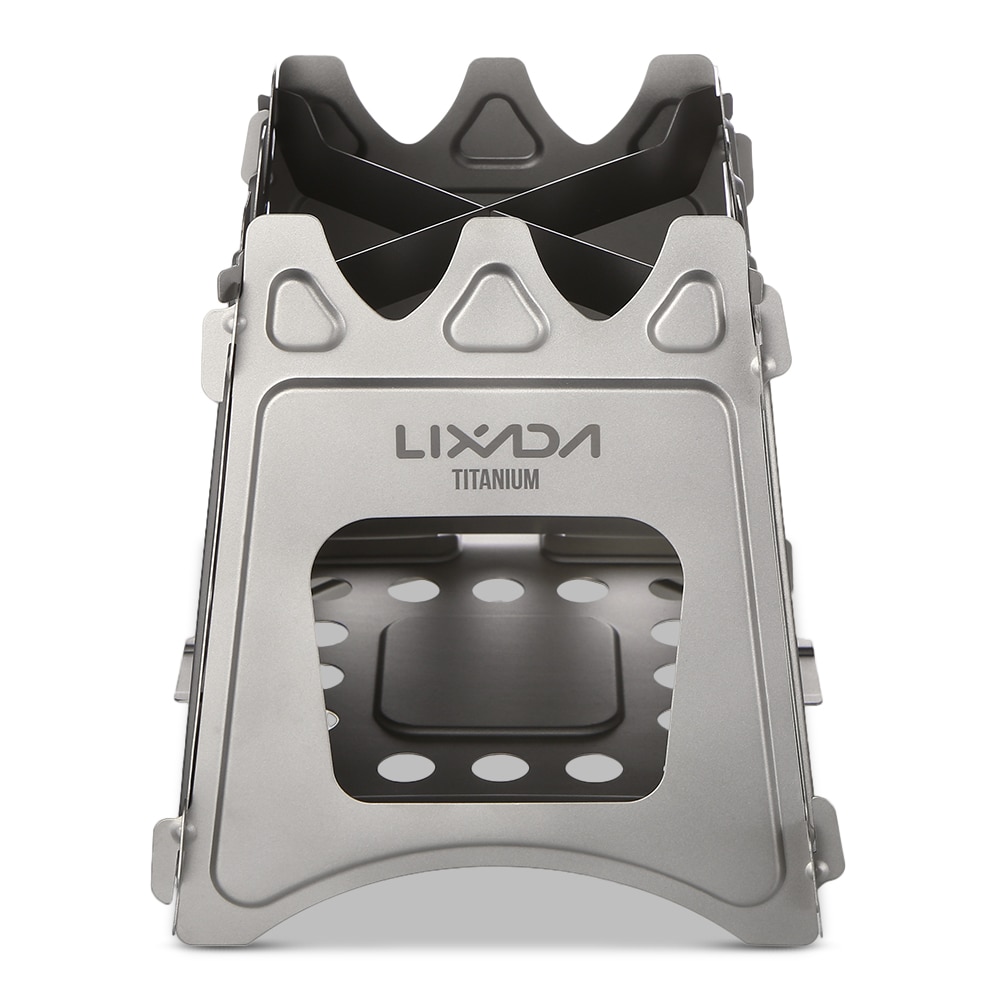 Lixada Compact Folding Titanium Wood Stove Outdoor Camping Stove Cooking Picnic Stove Portable Wood Furnace Burners