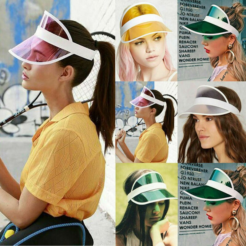 transparent plastic pvc sunshade summer sun hat