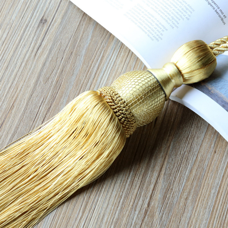 1pc Premium Gordijn Gesp Clips & Tiebacks - Zware Decoratieve Houders voor Gordijnen Moderne Kwasten (16 Kleuren): YELLOW