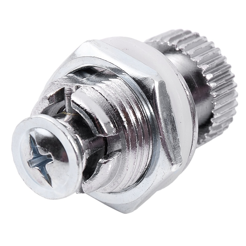 Lever lock for furniture, with round knob, external thread 1.7 cm