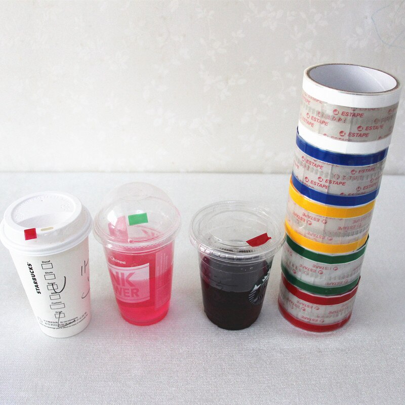 Easy to tear paste seal sticker tea cup lid drink coffee mouth cup cover takeaway packaging cups lid seal leakproof stopper