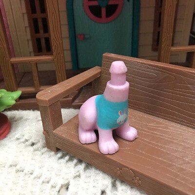 original doll with only head cute animal dog or fox toy diy for girl accessory: Pink