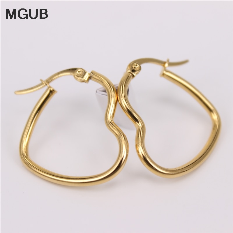 MGUB 25MM -55mm drut modelowany pozłacane kolczyki delikatna ręka polerowanie ze stali nierdzewnej lekkie mężczyźni i kobiety preferowane HX4