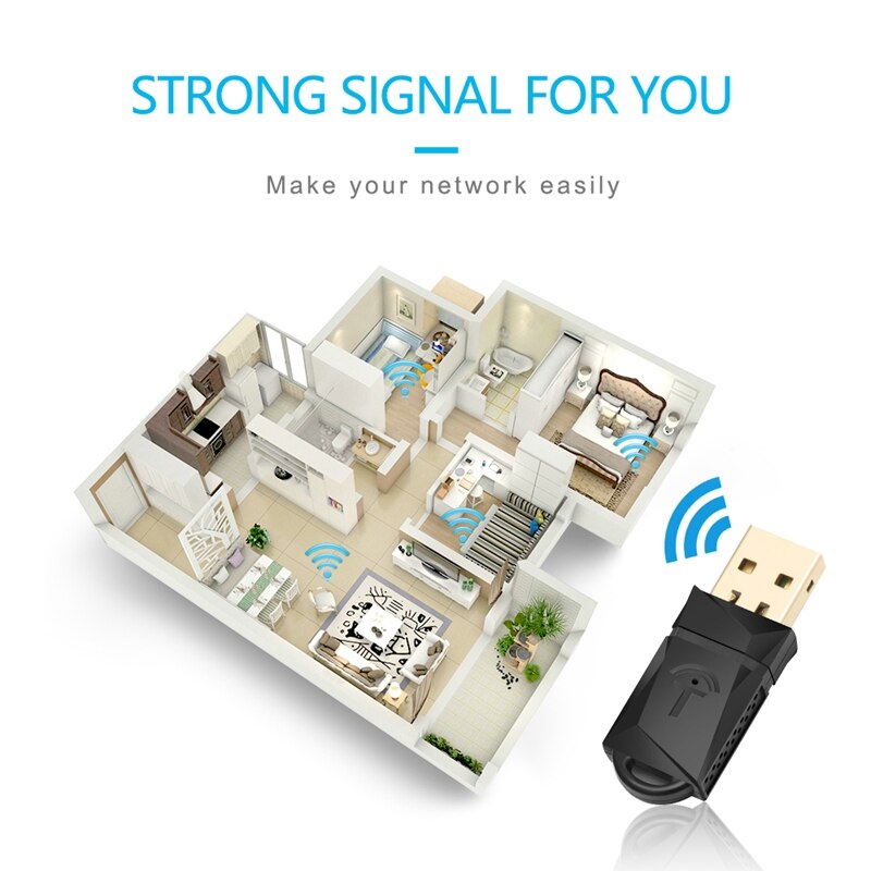 Network Card USB WiFi Adapter 300Mbps 2.4G RTL8192 WiFi Dongle Wi-Fi Adapter USB Receiver for PC Laptop Windows