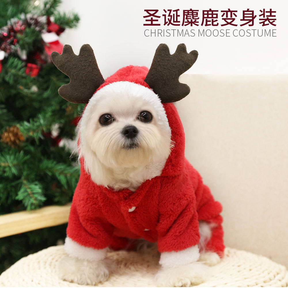 Hond Kleding Kerst Vier-Legged Dikke Kleding Pluche Warme Knoppen Hond Kleding Kat Kleding Levert Teddy Hond Trui