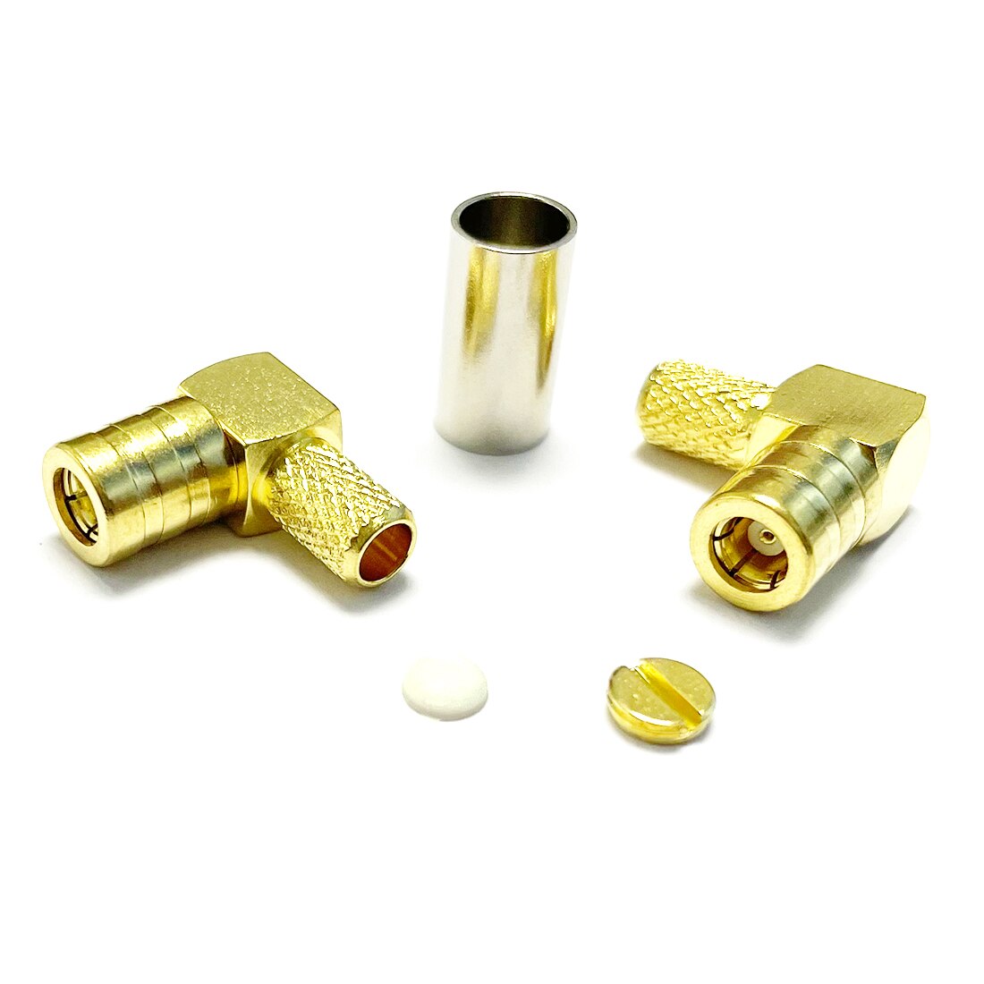 1pc SMB Female Jack RF Coax Convertor Connector Crimp for RG58 RG142 LMR195 Cable right angle Goldplated