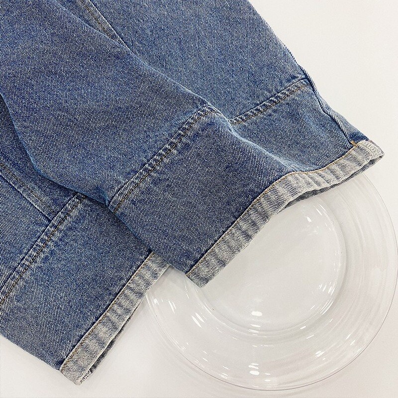 Efterårs overall løse afslappede bukser børne denim bukser baby pige jeans jump suit børn jeans
