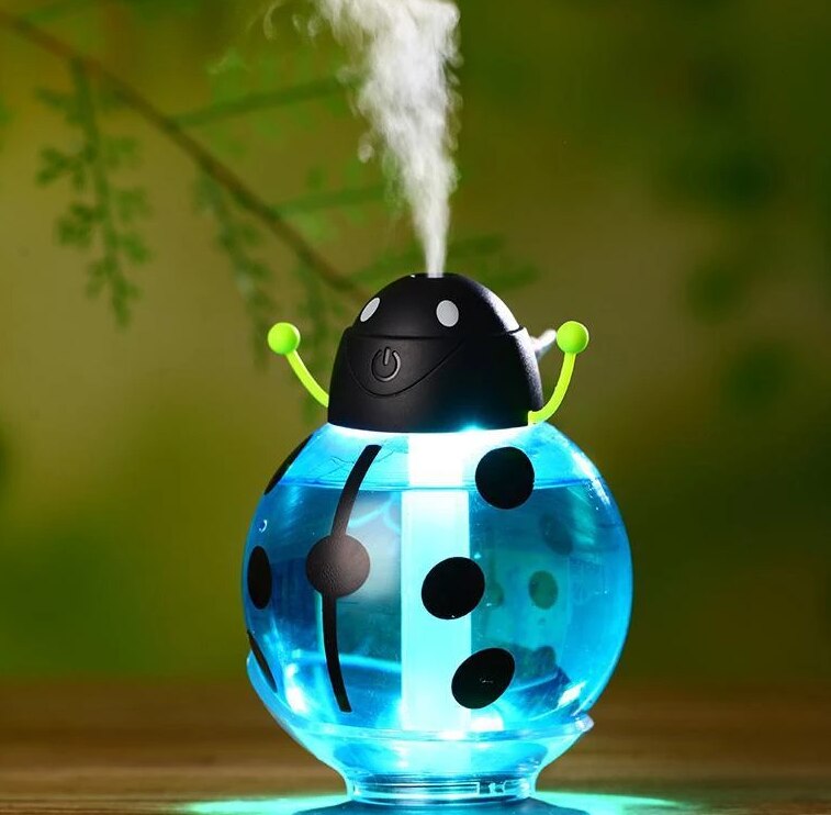Kleine kever usb luchtbevochtiger aroma diffuser etherische olie diffuser mini draagbare mistmaker 260ml led nacht