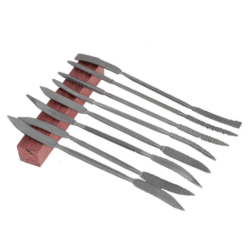 200mm 8pcs Wood Working Rasp Riffler File Set Double Ended Coarse Hand Tool Rasper For Wood Carving