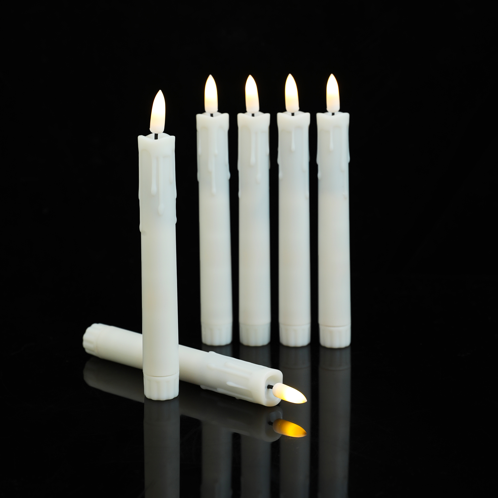 2/3/4 Pieces 7 inch Short Flameless LED Taper Candles With Remote Control,Plastic Realistic Flickering Christmas Candles